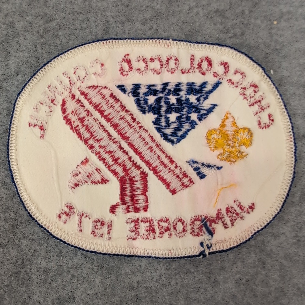 Choccolocco Council Jamboree 1976 Boy Scout Patch Embroidered USA Flag Eagle - Picture 2 of 3